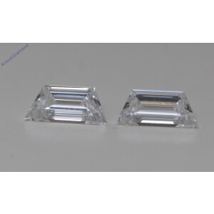 A Pair Of Trapezoid Step Cut Natural Mined Loose Diamonds (0.52 Ct,D Color,Vvs1 Clarity) GIA Certified