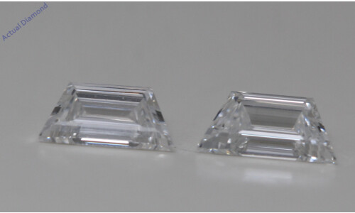 A Pair Of Trapezoid Step Cut Natural Mined Loose Diamonds (0.6 Ct,F Color,Vs1 Clarity) GIA Certified