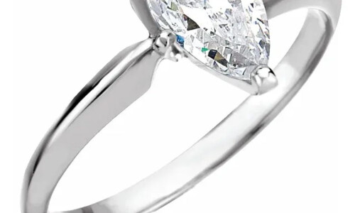 Pear Natural Mined Diamond Solitaire Engagement Ring,14K White Gold (0.91 Ct,E Color,Si2 Clarity) Gia