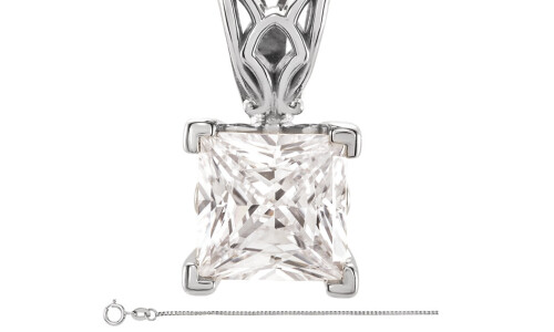 Pear Natural Mined Diamond Solitaire Pendant Necklace 14K White Gold (0.56 Ct,J Color,Si2 Clarity) Gia