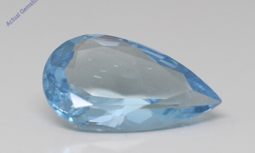 Pear Cut Natural Mined Loose Aquamarine (6.22 Ct,Light Blue(Heat-Treated) Color,Si1 Clarity)