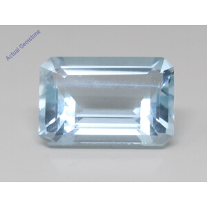 Emerald Cut Natural Mined Loose Aquamarine (6.83 Ct,Light Blue(Heat-Treated) Color,Vs Clarity)