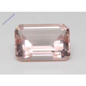 Emerald Cut Natural Mined Loose Morganite (7.17 Ct,Peach(Irradiated) Color,Vs Clarity)