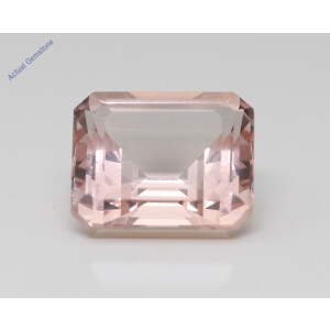 Emerald Cut Natural Mined Loose Morganite (8.3 Ct,Peach(Irradiated) Color,Vs Clarity)