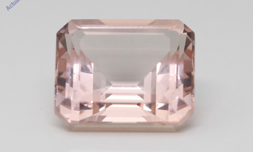 Emerald Cut Natural Mined Loose Morganite (8.3 Ct,Peach(Irradiated) Color,Vs Clarity)