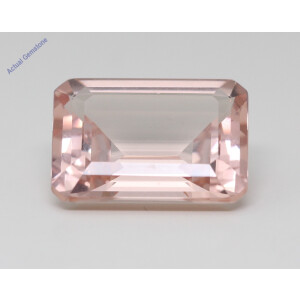 Emerald Cut Natural Mined Loose Morganite (10.34 Ct,Pink(Irradiated) Color,Vs Clarity)