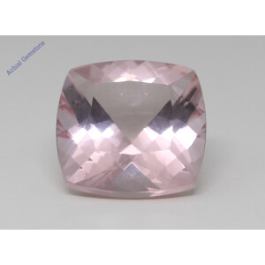 Cushion Cut Natural Mined Loose Morganite (10.8 Ct,Pink(Irradiated) Color,Vs Clarity)