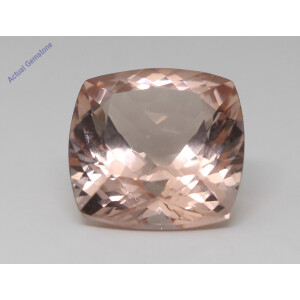 Cushion Cut Natural Mined Loose Morganite (11.3 Ct,Peach(Irradiated) Color,Vs Clarity)