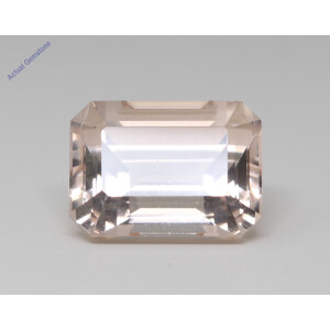 Emerald Cut Natural Mined Loose Morganite (13.92 Ct,Peach(Irradiated) Color,Si1 Clarity)