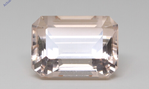 Emerald Cut Natural Mined Loose Morganite (13.92 Ct,Peach(Irradiated) Color,Si1 Clarity)