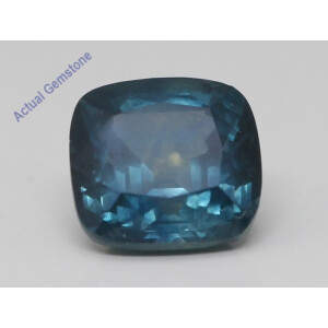 Cushion Cut Natural Mined Loose Sapphire Montana Usa (2.91 Ct,Teal(Heat-Treated) Color,Si2 Clarity)