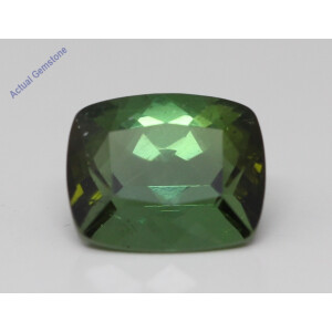 Cushion Cut Natural Mined Loose Tourmaline (4.32 Ct,Green(Heat-Treated) Color,Si2 Clarity)