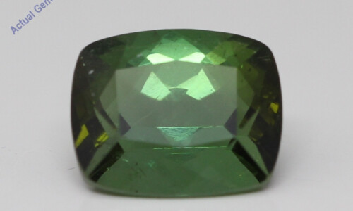 Cushion Cut Natural Mined Loose Tourmaline (4.32 Ct,Green(Heat-Treated) Color,Si2 Clarity)