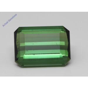 Emerald Cut Natural Mined Loose Tourmaline (4.48 Ct,Dark Green(Heat-Treated) Color,Si1-Si2 Clarity)