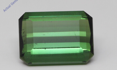 Emerald Cut Natural Mined Loose Tourmaline (4.48 Ct,Dark Green(Heat-Treated) Color,Si1-Si2 Clarity)