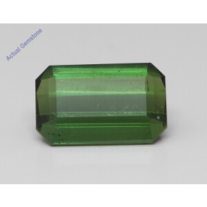 Emerald Cut Natural Mined Loose Tourmaline (4.52 Ct,Green(Heat-Treated) Color,Si1-Si2 Clarity)