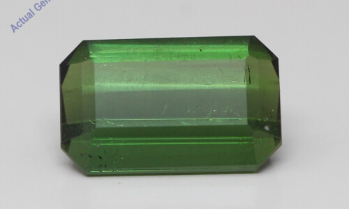 Emerald Cut Natural Mined Loose Tourmaline (4.52 Ct,Green(Heat-Treated) Color,Si1-Si2 Clarity)