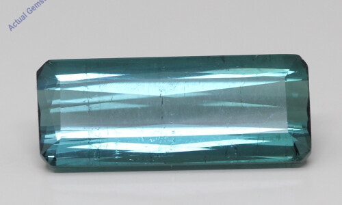 Baguette Cut Natural Mined Loose Tourmaline (7.46 Ct,Green-Blue(Heat-Treated) Color,Si2 Clarity)