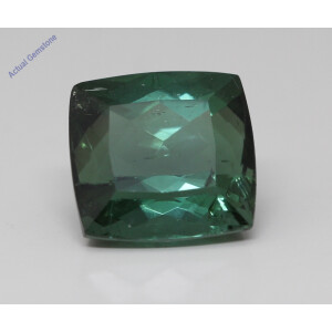 Cushion Cut Natural Mined Loose Tourmaline (9.21 Ct,Green(Heat-Treated) Color,Si2 Clarity)