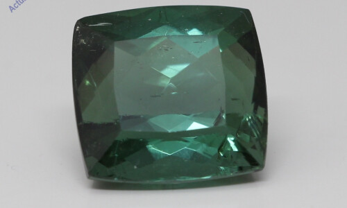 Cushion Cut Natural Mined Loose Tourmaline (9.21 Ct,Green(Heat-Treated) Color,Si2 Clarity)