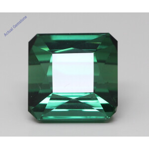 Emerald Cut Natural Mined Loose Tourmaline (12.57 Ct,Green(Heat-Treated) Color,Vs Clarity)