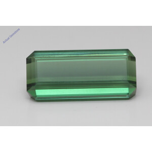 Emerald Cut Natural Mined Loose Tourmaline (13.38 Ct,Green(Heat-Treated) Color,Vs Clarity)