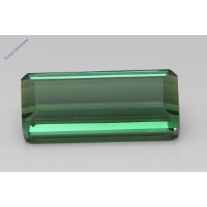 Emerald Cut Natural Mined Loose Tourmaline (14.05 Ct,Green(Heat-Treated) Color,Vs Clarity)