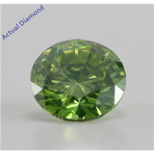 Round Cut Loose Diamond (1.21 Ct, Olive Green(Color Irradiated) ,SI1(Clarity Enhanced))  