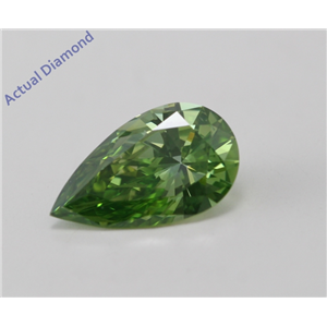 Pear Cut Loose Diamond (0.77 Ct, Fancy Intense Green (Color Irradiated) Color, VVS2(Clarity Enhanced) Clarity) IGL Certified