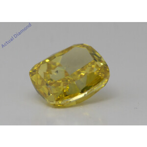 Cushion Natural Mined Loose Diamond (1.96 Ct Intense Yellow(Irradiated) Vs2(Enhanced) Clarity) Igl