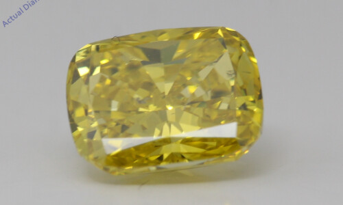 Cushion Natural Mined Loose Diamond (2.17 Ct Intense Yellow(Irradiated) Si2(Enhanced) Clarity) Igl