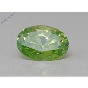 Oval Natural Mined Loose Diamond (1.07 Ct Fancy Intense Green(Irradiated) Vs1(Enhanced) Clarity) Igl