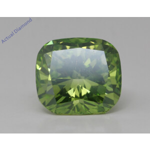 Cushion Natural Mined Loose Diamond (3.2 Ct Fancy Intense Green(Irradiated) Vs2(Enhanced) Clarity) Igl