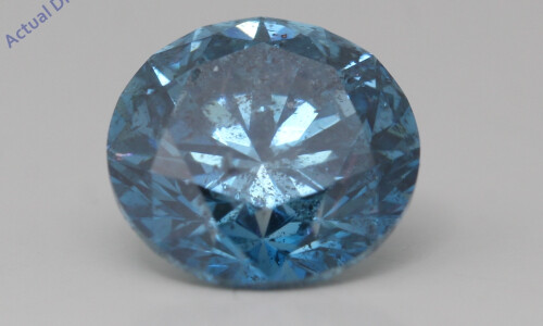 Round Natural Mined Loose Diamond (3.05 Ct,Fancy Intense Blue(Irradiated) Color,I1(Enhanced) Clarity) Igl