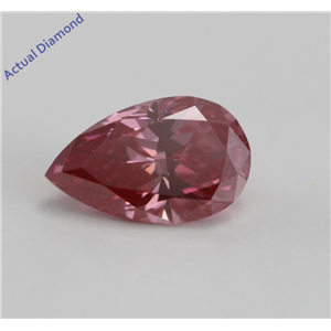 Pear Cut Loose Diamond (0.74 Ct, Pinkish Purple (HPHT Color Treated), VS1)