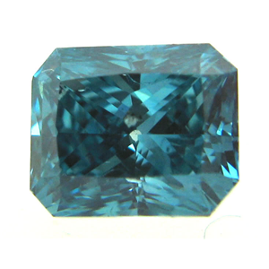 Radiant Cut Loose Diamond (1 Ct, GREEN-BLUE(COLOR IRRADIATED) Color ,SI3 Clarity)  