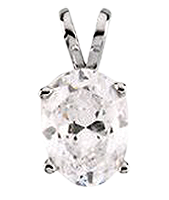 KM Treated Oval Diamond Pendant